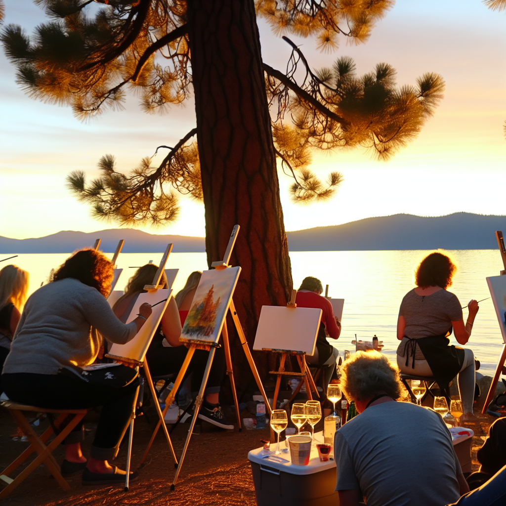 lake tahoe wine and paint
